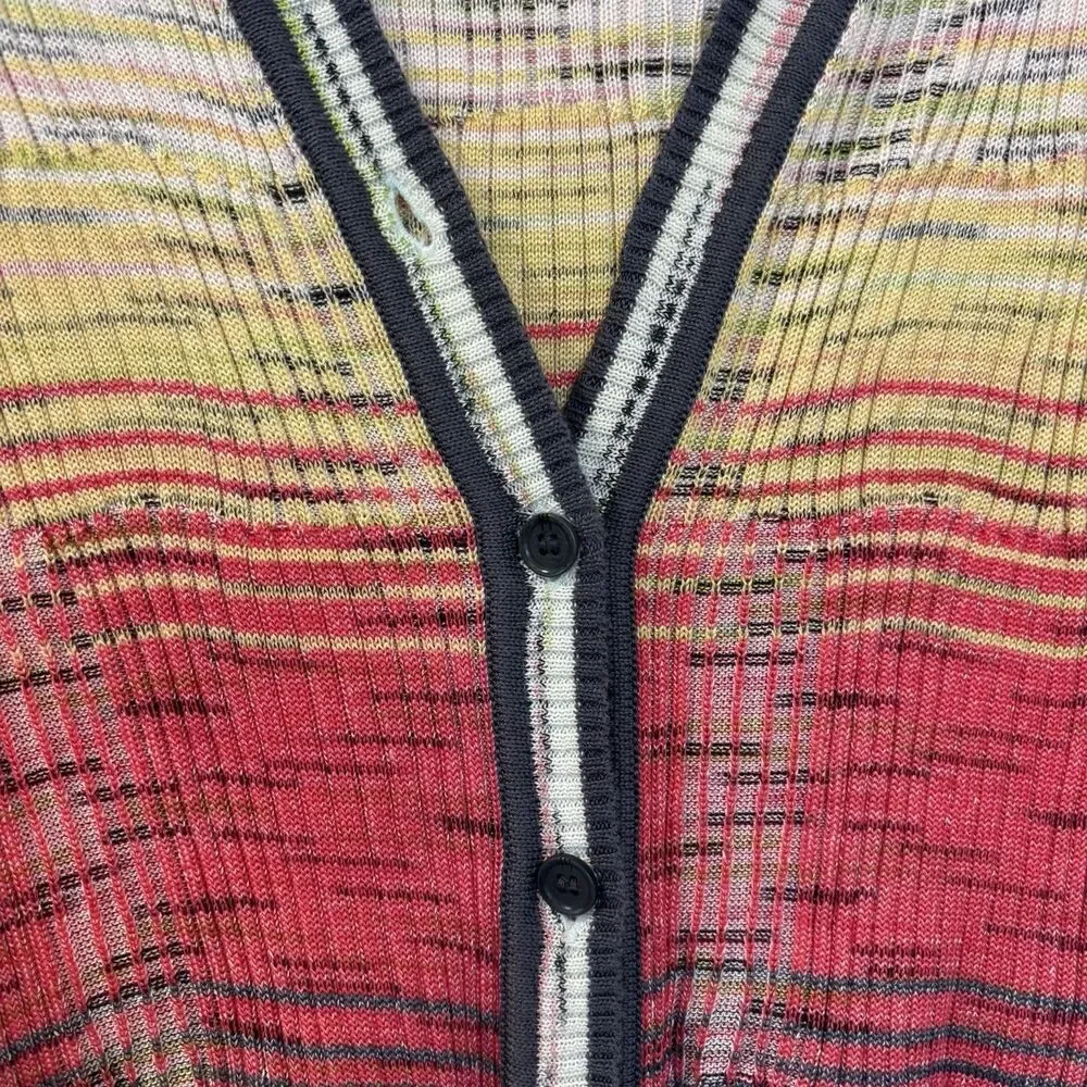 Missoni Cardigan Sweater 4 XS Multicolor Striped V-neck Made in Italy Classic - Picture 8 of 16